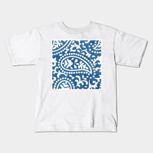 Blue Paisley Print Kids T-Shirt